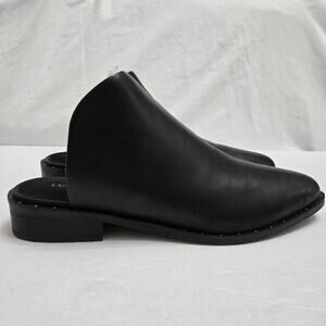 NWOB Lucky Brand Pentt Bootie Black Leather Studded Mule Booties 7.5M Slip-on